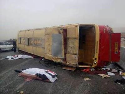حادثه اتوبوس دانشجویان دانشگاه نجف آباد اصفهان